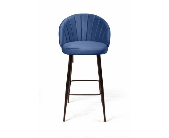 Стул барный Mont Blanc, бархат синий 29 / черный конус, изображение 2 | Интернет магазин мебели и декора LifeDekor