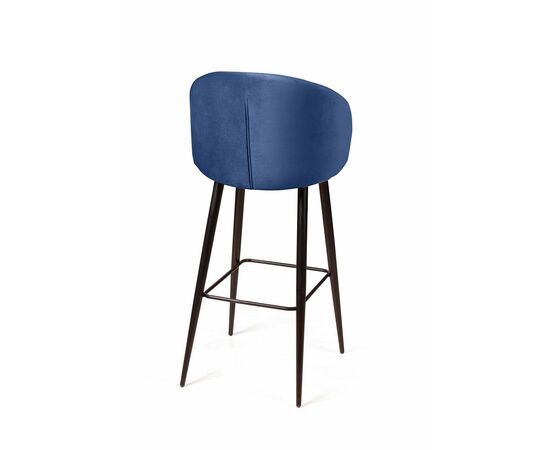 Стул барный Mont Blanc, бархат синий 29 / черный конус, изображение 5 | Интернет магазин мебели и декора LifeDekor