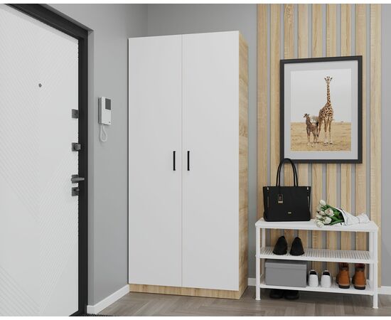 Шкаф ШР-1, Белый/Дуб Сонома, изображение 2 | Интернет магазин мебели и декора LifeDekor