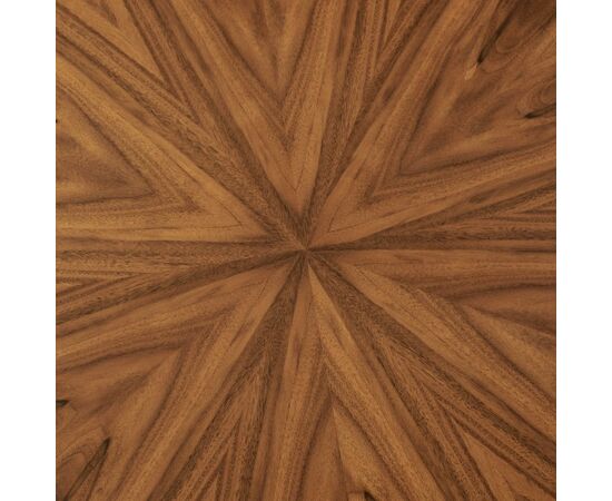 Стол Liverpool диам.110см, шпон орех лучевой набор, с хромированными ножками, изображение 8 | Интернет магазин мебели и декора LifeDekor
