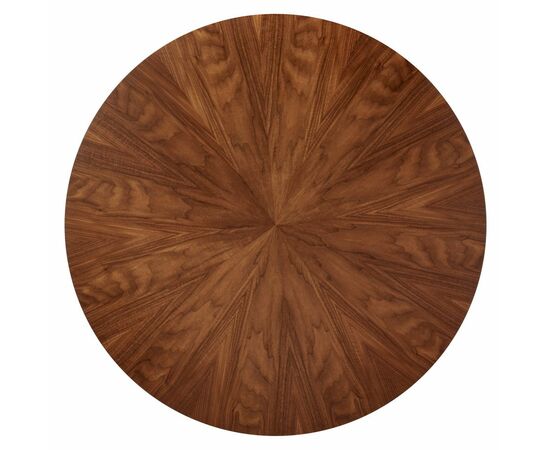 Стол Liverpool диам.110см, шпон орех лучевой набор, с золотистыми ножками, изображение 7 | Интернет магазин мебели и декора LifeDekor