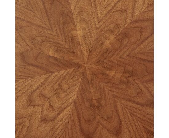 Стол Liverpool диам.110см, шпон орех лучевой набор, с хромированными ножками, изображение 10 | Интернет магазин мебели и декора LifeDekor