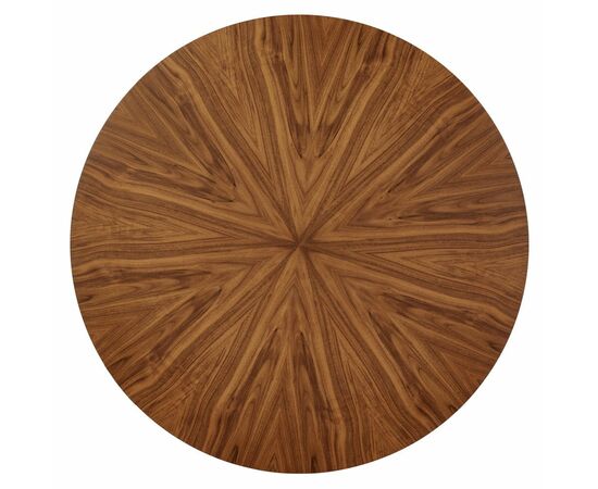 Стол Liverpool диам.110см, шпон орех лучевой набор, с хромированными ножками, изображение 7 | Интернет магазин мебели и декора LifeDekor