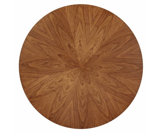 Стол Liverpool диам.110см, шпон орех лучевой набор, с золотистыми ножками, изображение 8 | Интернет магазин мебели и декора LifeDekor