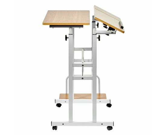 Стол многофункциональный Shuttle 80х58х80-130см, светлое дерево, белый, изображение 6 | Интернет магазин мебели и декора LifeDekor