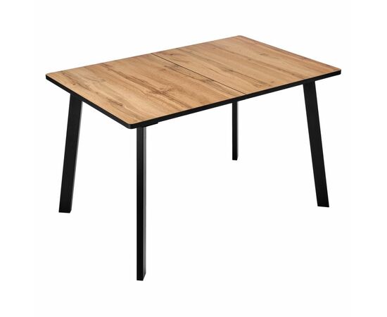 Стол Dublin раскладной 120-160х80х75 Дуб Вотан, чёрные ножки | Интернет магазин мебели и декора LifeDekor