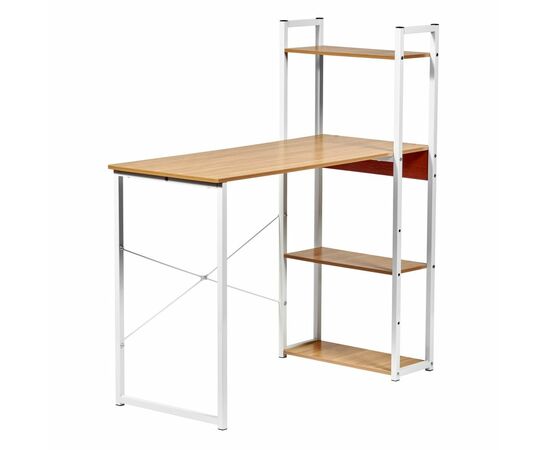 Стол письменный с полками Frame 100x45x110 см, светлое дерево, белый | Интернет магазин мебели и декора LifeDekor