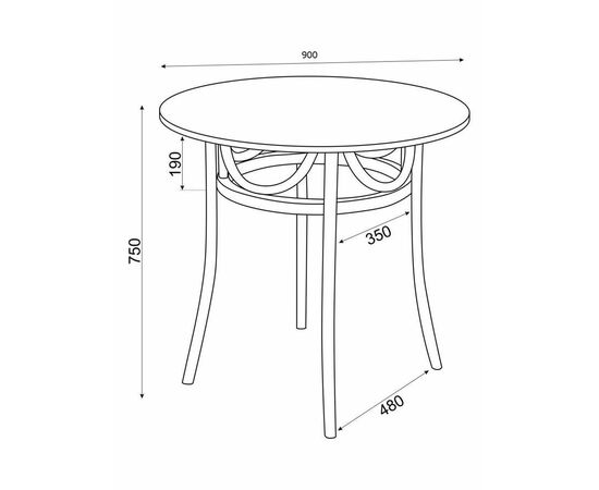 Стол венский Вальс 900 (средний тон), изображение 7 | Интернет магазин мебели и декора LifeDekor