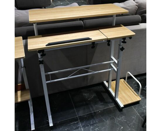 Стол многофункциональный Shuttle 80х58х80-130см, светлое дерево, белый, изображение 17 | Интернет магазин мебели и декора LifeDekor