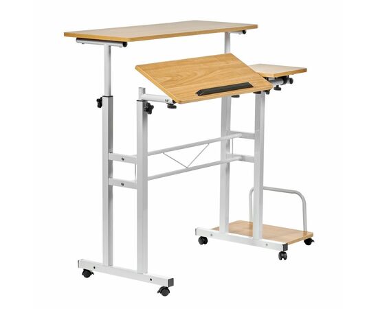 Стол многофункциональный Shuttle 80х58х80-130см, светлое дерево, белый, изображение 5 | Интернет магазин мебели и декора LifeDekor