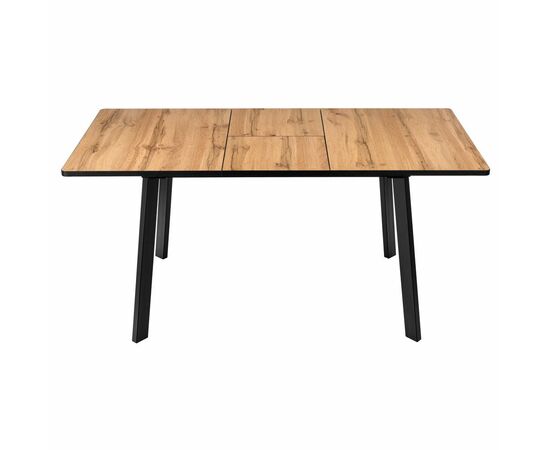 Стол Dublin раскладной 120-160х80х75 Дуб Вотан, чёрные ножки, изображение 3 | Интернет магазин мебели и декора LifeDekor