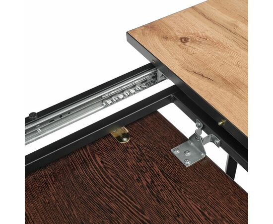 Стол Dublin раскладной 120-160х80х75 Дуб Вотан, чёрные ножки, изображение 7 | Интернет магазин мебели и декора LifeDekor