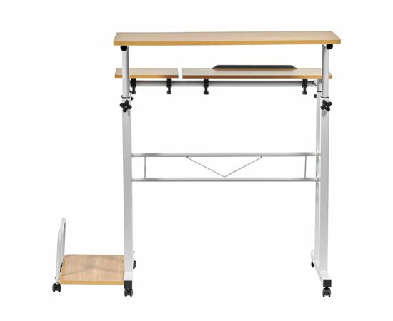 Стол многофункциональный Shuttle 80х58х80-130см, светлое дерево, белый, изображение 2 | Интернет магазин мебели и декора LifeDekor