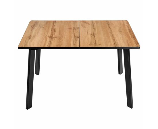 Стол Dublin раскладной 120-160х80х75 Дуб Вотан, чёрные ножки, изображение 2 | Интернет магазин мебели и декора LifeDekor