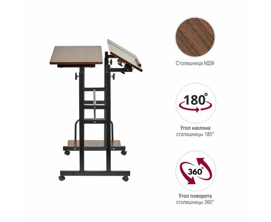 Стол многофункциональный Shuttle 80х58х80-130см, темное дерево, чёрный, изображение 13 | Интернет магазин мебели и декора LifeDekor