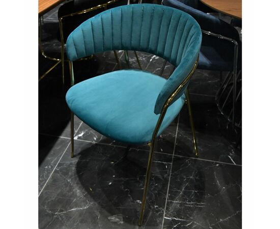 Стул Turin бирюзовый с золотыми ножками, Цвет: Бирюзовый, изображение 8 | Интернет магазин мебели и декора LifeDekor