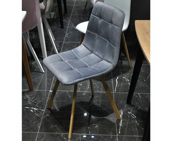 Стул Easy серый с ножками под дерево, изображение 7 | Интернет магазин мебели и декора LifeDekor