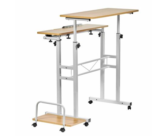 Стол многофункциональный Shuttle 80х58х80-130см, светлое дерево, белый, изображение 3 | Интернет магазин мебели и декора LifeDekor