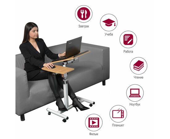 Стол многофункциональный Palma 60x40x62-96см, светлое дерево, белый, изображение 11 | Интернет магазин мебели и декора LifeDekor