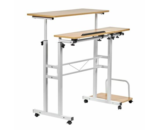 Стол многофункциональный Shuttle 80х58х80-130см, светлое дерево, белый | Интернет магазин мебели и декора LifeDekor