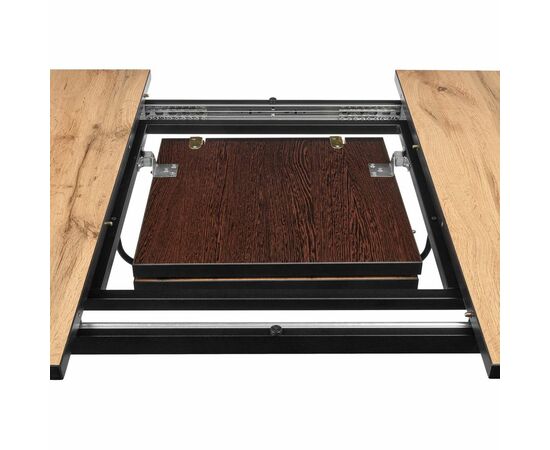 Стол Dublin раскладной 120-160х80х75 Дуб Вотан, чёрные ножки, изображение 6 | Интернет магазин мебели и декора LifeDekor