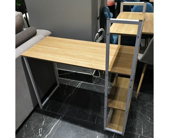 Стол письменный с полками Frame 100x45x110 см, светлое дерево, белый, изображение 11 | Интернет магазин мебели и декора LifeDekor