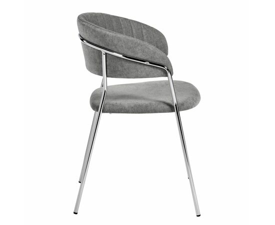 Стул Turin серый вельвет с хромированными ножками, изображение 3 | Интернет магазин мебели и декора LifeDekor