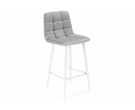 Барный стул Чилли К  светло-серый / белый | Интернет магазин мебели и декора LifeDekor
