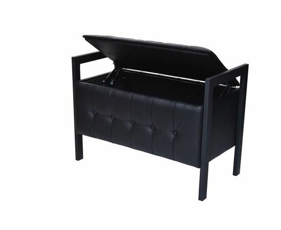 Пуф "Луго" (Леон)  черный | Интернет магазин мебели и декора LifeDekor