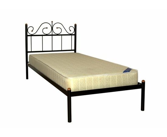 Кровать односпальная "Розана" (90х200/металлическое основание) Черный, изображение 2 | Интернет магазин мебели и декора LifeDekor