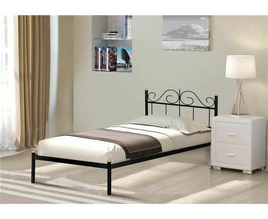 Кровать односпальная "Розана" (90х200/металлическое основание) Черный | Интернет магазин мебели и декора LifeDekor