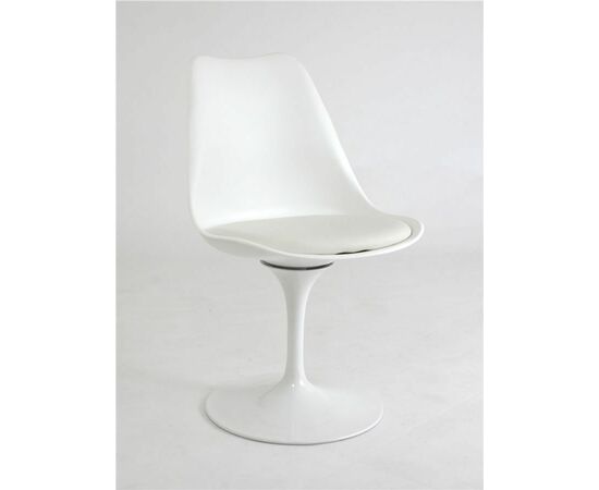 Стул на круглом основании 635-E-Т (WHITE 07/основание Белый) | Интернет магазин мебели и декора LifeDekor