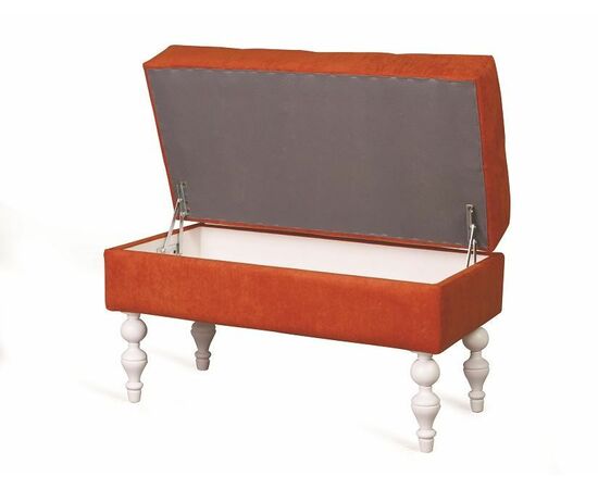 Банкетка Виктория (эмаль белая / G08 - морковный), изображение 3 | Интернет магазин мебели и декора LifeDekor