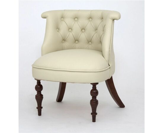 Кресло Бархат (темный тон / кожзам 4 кремовый) | Интернет магазин мебели и декора LifeDekor