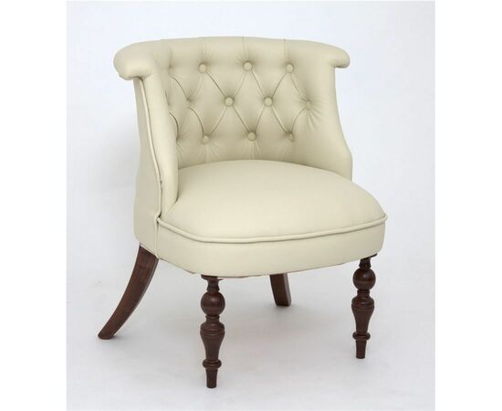 Кресло Бархат (темный тон / кожзам 4 кремовый), изображение 3 | Интернет магазин мебели и декора LifeDekor