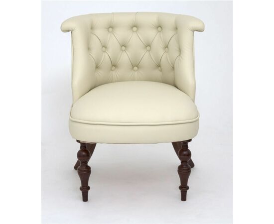 Кресло Бархат (темный тон / кожзам 4 кремовый), изображение 4 | Интернет магазин мебели и декора LifeDekor