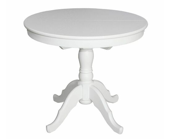 Стол обеденный раздвижной Круглый (Белый/массив березы, МДФ, ШПОН) | Интернет магазин мебели и декора LifeDekor