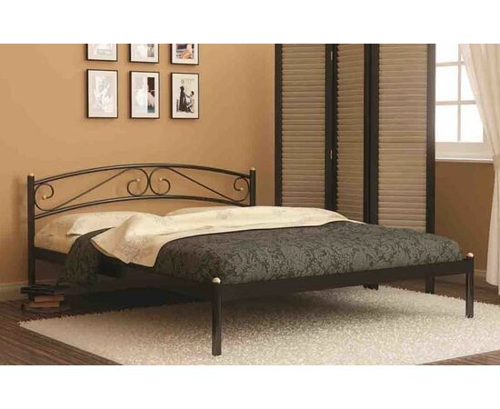 Кровать двуспальная Валерия с изножьем (160х200/металлическое основание) Белый | Интернет магазин мебели и декора LifeDekor