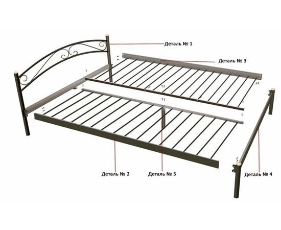 Кровать двуспальная Валерия с изножьем (160х200/металлическое основание) Белый, изображение 3 | Интернет магазин мебели и декора LifeDekor