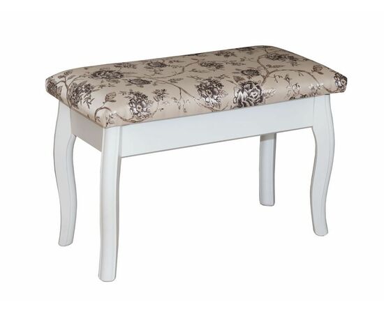 Банкетка из массива березы (Розы светлые) Белый | Интернет магазин мебели и декора LifeDekor