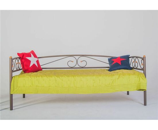 Кушетка Оптима Люкс (90х200/металлическое основание) Коричневый бархат, изображение 3 | Интернет магазин мебели и декора LifeDekor