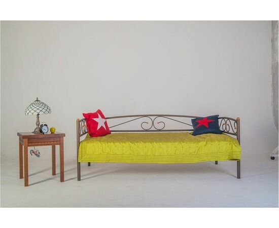 Кушетка Оптима Люкс (90х200/металлическое основание) Коричневый бархат, изображение 5 | Интернет магазин мебели и декора LifeDekor