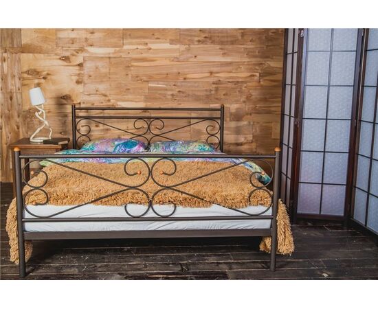 Кровать двуспальная Мишель (160х200) коричневый бархат | Интернет магазин мебели и декора LifeDekor