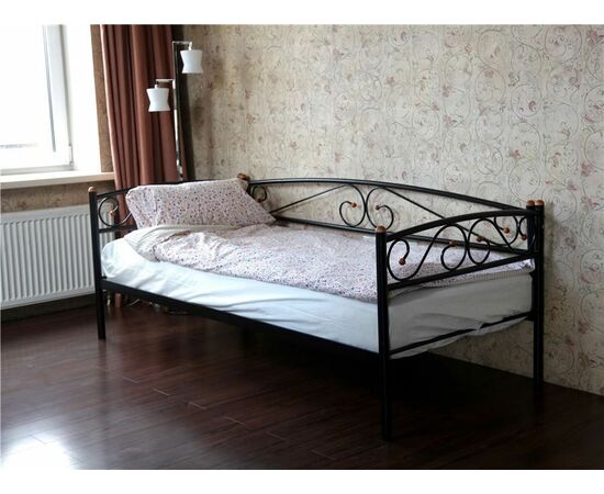 Кушетка Оптима Люкс (90х200/металлическое основание) Черный, изображение 3 | Интернет магазин мебели и декора LifeDekor