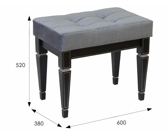 Банкетка Васко В 97Н венге/серебро | Интернет магазин мебели и декора LifeDekor