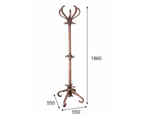 Вешалка напольная В 10Н средне-коричневый | Интернет магазин мебели и декора LifeDekor