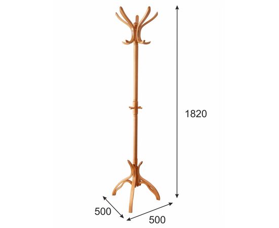 Вешалка напольная В 12Н светло-коричневый | Интернет магазин мебели и декора LifeDekor