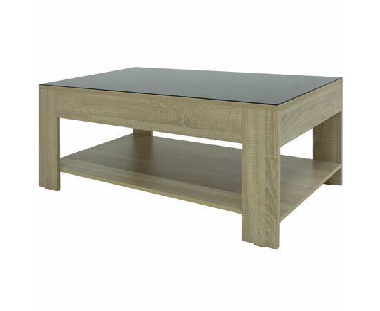 Стол журнальный BeautyStyle 26 сонома/стекло черное | Интернет магазин мебели и декора LifeDekor