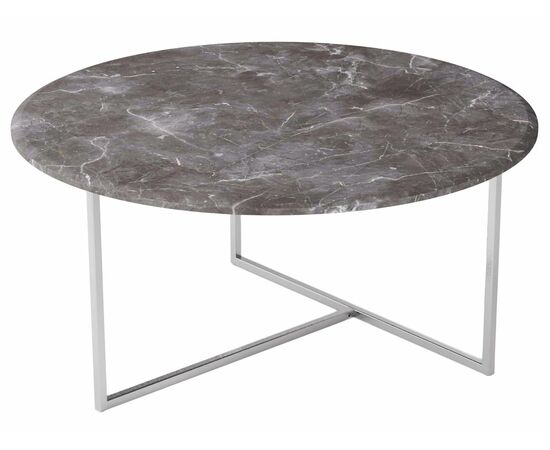 Стол журнальный Маджоре серый мрамор/хром | Интернет магазин мебели и декора LifeDekor