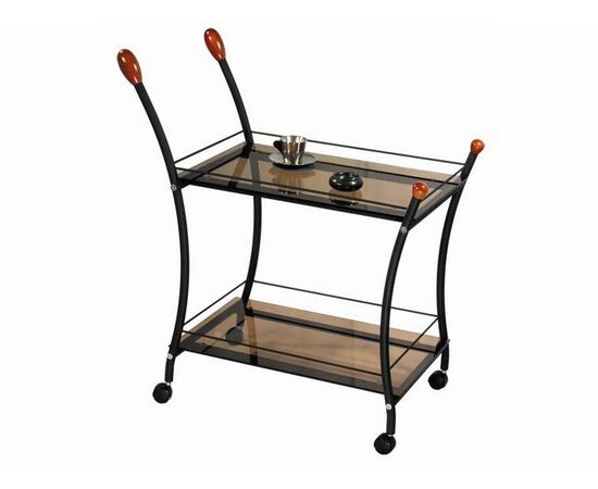 Стол сервировочный Поло чёрный/тонированное стекло | Интернет магазин мебели и декора LifeDekor